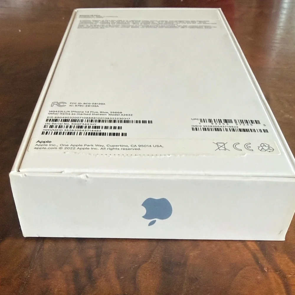 iPhone 14 Plus Box – Original Apple Packaging – 14+ Retail Box Only – No Phone